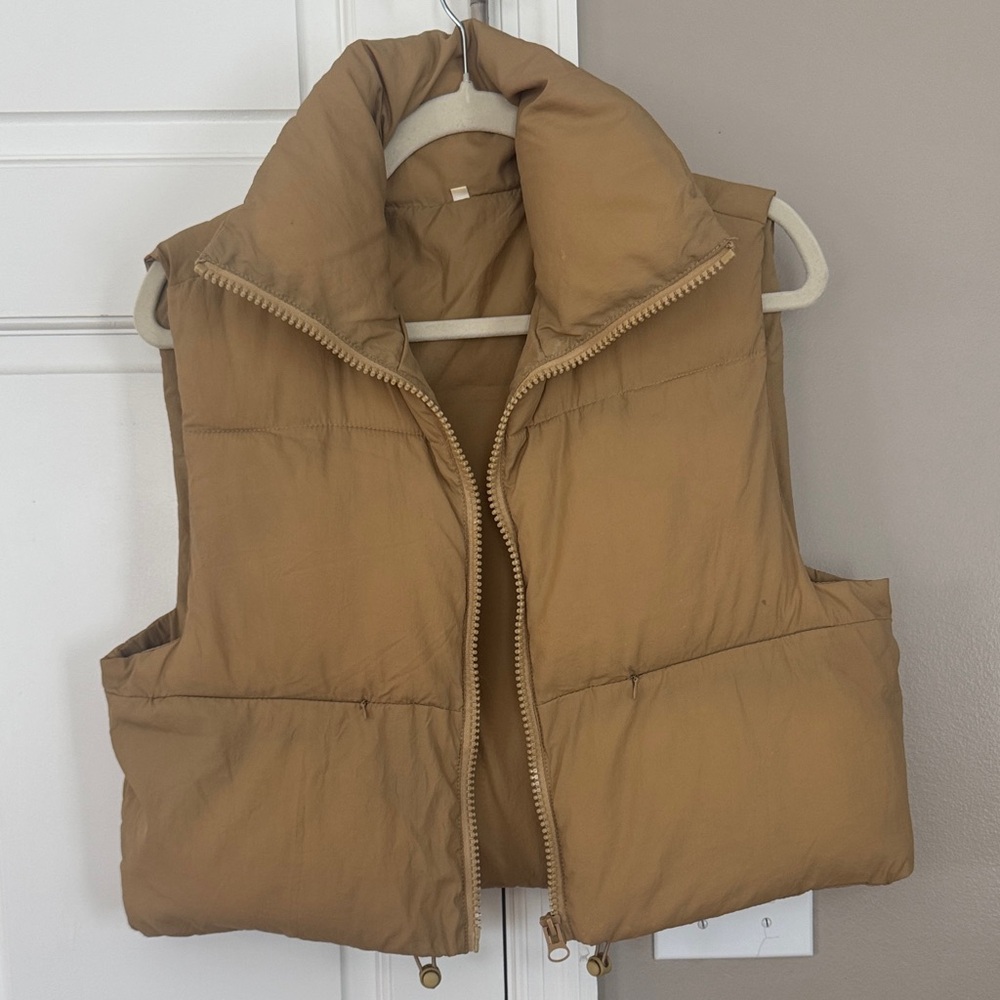 Tan Puffer Vest